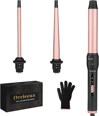 Curling Wand 3 In 1 Mermaid Hair Curler Ceramic Curling Tongs Iron Set For Long • £22.99