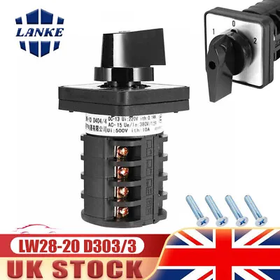 3-Position 16 Terminals Cam Changeover Control Rotary Switch LW28-20 D303/3 500V • £12.98