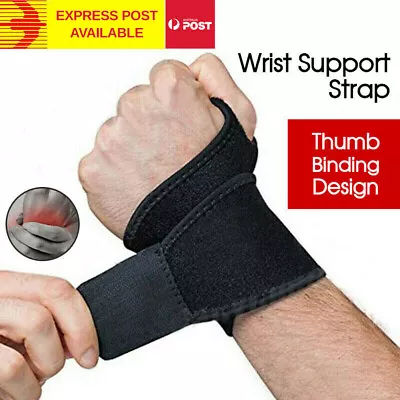 Wrist Support Splint Brace Protection Strap Carpel Tunnel CTS RSI Pain Relief AU • $5.49