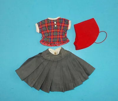 Vintage 1957 Tagged Vogue 10.5  Jill Doll Gray Skirt Plaid Top Hat #7407 • $18.95