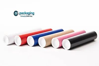 Coloured Strong Cardboard Postal Tubes A4 A3 A2 A1 With Plastic End Caps  • £15.30