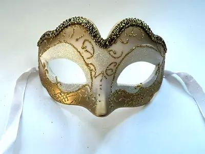 £6.25 • Buy Gold Half Face Masquerade Mask Venetian New Years Eve Mens Womens Unisex Masks