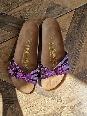 £7.50 • Buy Papillio By Birkenstock Molina Purple Floral Cork Sandals 38 5 Worn Once