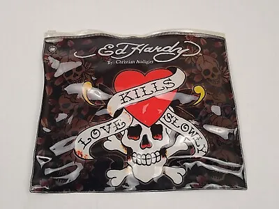 Ed Hardy Christian Audigier Bag Clear Plastic School Pencil Skull Make Up Pouch • $9.99