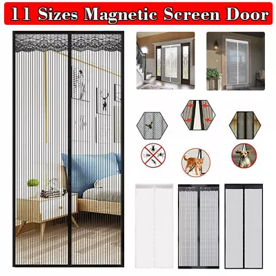 Magnetic Screen Door Mosquito Net Door Net Anti Fly Insect Mosquito Mesh Curtain • £13.77