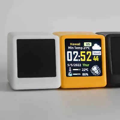 LCD Digital Alarm Clock WIFI Weather Station Display Calendar Thermometer Home • £22.79