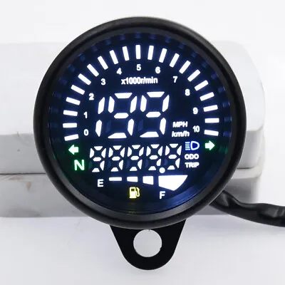 Retro Motorcycle Digital Speedometer LED LCD Odometer Tachometer Fuel Meter 12V • $19.94