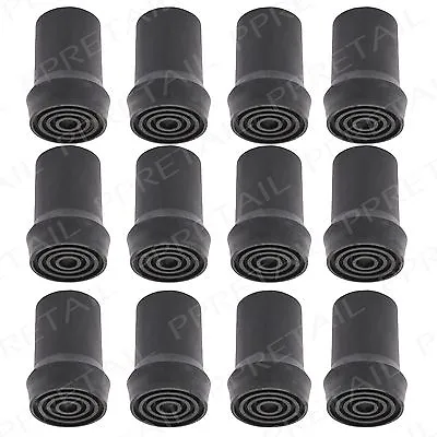 12x WALKING STICK FERRULE PADS With METAL INSERT Cane/Crutch Inner Diameter 19mm • £10.45