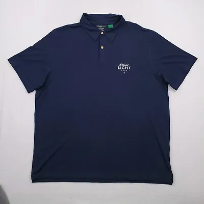 Michelob Light Beer Polo Shirt Mens Sz XXL Navy Blue Short Sleeve Stretch Golf • $19.99