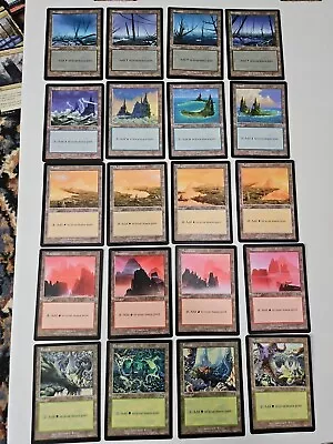 Magic The Gathering Urza's Saga Basic Land Set Of 20 Vintage MTG Rare Lp • $12.99