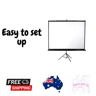 $149 • Buy 100 Inch Projector Screen On Stand Home Outdoor Screens Cinema 3D Pull Down
