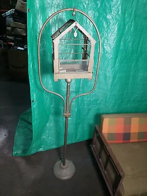 Antique BRASS Hanging BIRD CAGE With STAND 64  Tall • $319