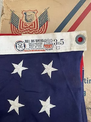 Vintage American Flag - Bull Dog Bunting - 48 Stars ⭐️  • $129