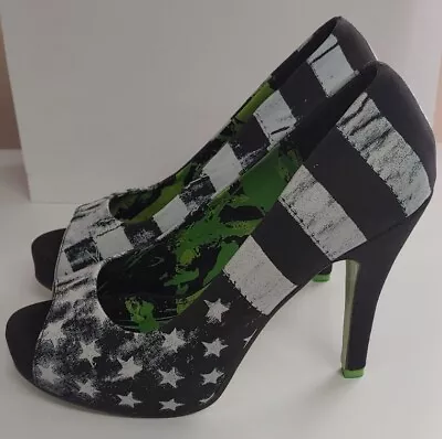 Abbey Dawn By Avril Lavigne Rockstar Heels American Flag Shoes Size 8 • $30