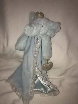 MudPie Elephant Blanket Lovey Dream Glitter Blue Security Blanket Moon Crown • $10