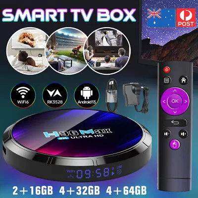 2024 Upgraded H96 MAX Smart Android 13.0 TV Box Quad Core 8K HD Stream Player AU • $48.99