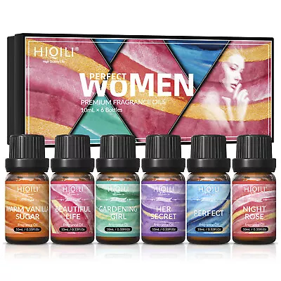 HIQILI Fragrance Oil Gift Set 6/10ml Essential Oils Diffuser Candle Soap Making • £8.99