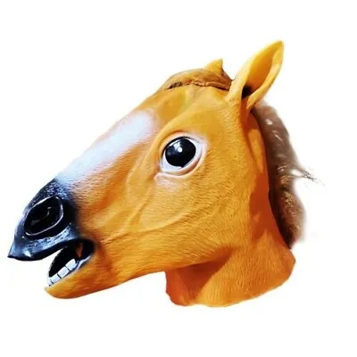 HORSE HEAD MASK Rubber HALLOWEEN Fancy Dress Costume Party Accessory Adult UK • £8.63