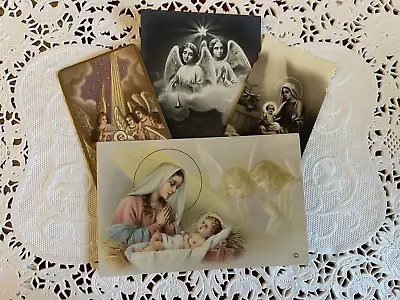 Lot Of 4 STUNNING Catholic Vintage CHRISTMAS N.G. Basevi HOLY CARDS Nativity • $15