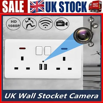 Wall Outlet Hidden Camera 1080P WiFi IP Home Security Nanny Cam APP Viewing UK • £67.32