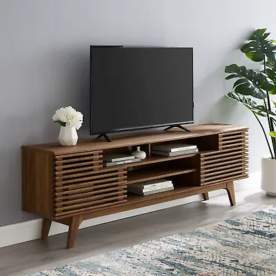 Modway Render Mid-Century Modern 71 Inch Media Console TV Stand In Walnut • $287.55