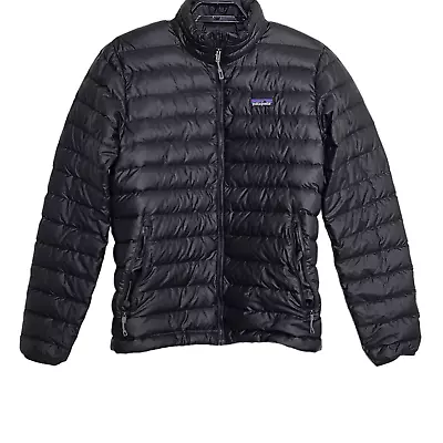 Mens Patagonia Down Sweater Puffer Jacket Size Small Black *FLAW* • $54.99