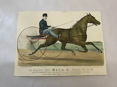 Original Currier & Ives Print Wonderful Made MAUD S. Horse Trotter 1880 • £47.51