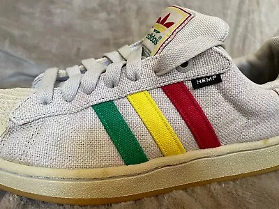 Adidas HEMP Original Superstar Shoes Men SZ 10 RASTA Off-White Red Yellow Green • $26