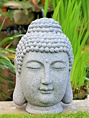 Garden Ornaments Buddha Head Sculpture Indoor Outdoor Home Decor Stone Ceramic • £19.95