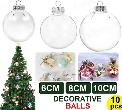 Christmas Ball Fillable Baubles Clear Ball Xmas Tree Decor Ornament Decoration • $18.99