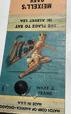 Pin Up Matchbook Cover Girl Meixell Cafe Arkansas ? Bowling • $4.88