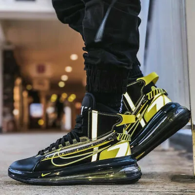 Nike Air Max 720 SATRN AS QS BV7786 001 Black/Yellow  Men's Athletic Shoes  • $220