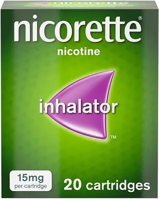 £19.48 • Buy Nicorette Inhalator 15mg Nicotine 20 Cartridges Pack Light Heavy Smokers Quit