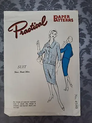 £9 • Buy 1950's Practical Paper Sewing Pattern Vintage Unused Ladies Suit 36 Bust