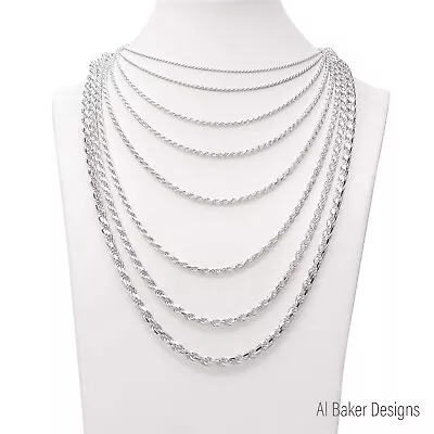 Italy 925 SOLID Sterling Silver Diamond-Cut ROPE Chain Necklace Or Bracelet  • $55.88