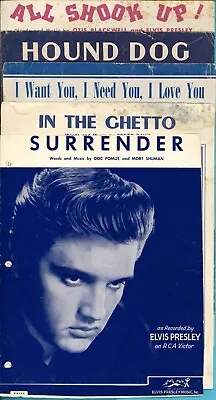 ELVIS PRESLEY: 5 IMPERFECT SHEETS - Hound Dog All Shook Ghetto Surrender • $6.37