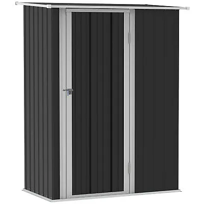 Garden Storage Shed Sloped Roof Lockable Door Grey 142 X 84 X 189cm • £198.98