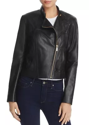 MICHAEL Michael Kors Womens Spring Leather Motorcycle Jacket Size S • $79.99