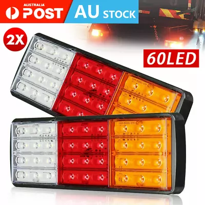 $24.59 • Buy 2x 60 LED Tail Lights Stop Indicator Reverse Lamp 12V Trailer Truck Ute Light AU