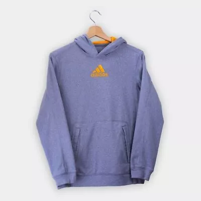 Vintage Adidas Hoodie Grey Spell Out Logo Mens XS - S Y2K 2000's • $61.22