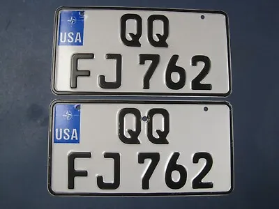 USA Military Germany License Plate Matched Set Of 2 Xlt Condition • $65