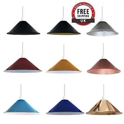 Vintage Industrial Retro Pendant Lamp Shades Easy Fit Metal Ceiling Light Shade • £9.73