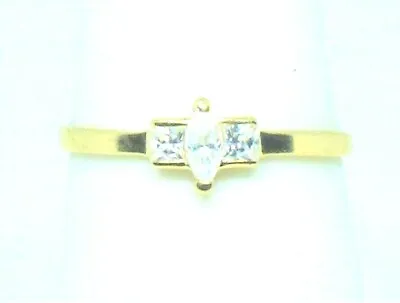 10KT GOLD Marquise Style CZ RING Small Size 3 3/4 - GIFT BOX - FREE SHIPPING! • $54.99