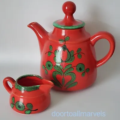 Villeroy & Boch Gallo Piroschka Teapot & Creamer Rustic Folk Mid Century W/FLAW • $39.95