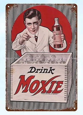 EARLY DRINK MOXIE FRAMED POSTER Metal Tin Sign Internal Decoration • $18.89