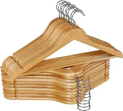 Wooden Hangers Pack Of 20 & 80 Suit Hangers Premium Natural Finish Utopia Home • $104.36