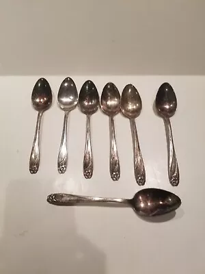 7 Pc DAFFODIL Silverplated Silverware Flatware Spoons 1847 Rogers Bros • $19.99