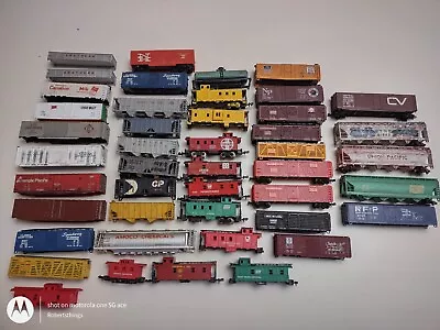 N Scale Train Lot Of 45 ATLAS Bachmann FreightCars For Parts & Junk Only (2SA) • $1