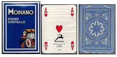 Poker Cristallo Deck Blue Playing Cards Modiano • $7.26