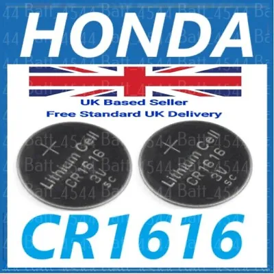 2 X Car Key Fob Remote Batteries Honda Civic Hrv Crv Jazz Crz  Cr1616 • £2.89